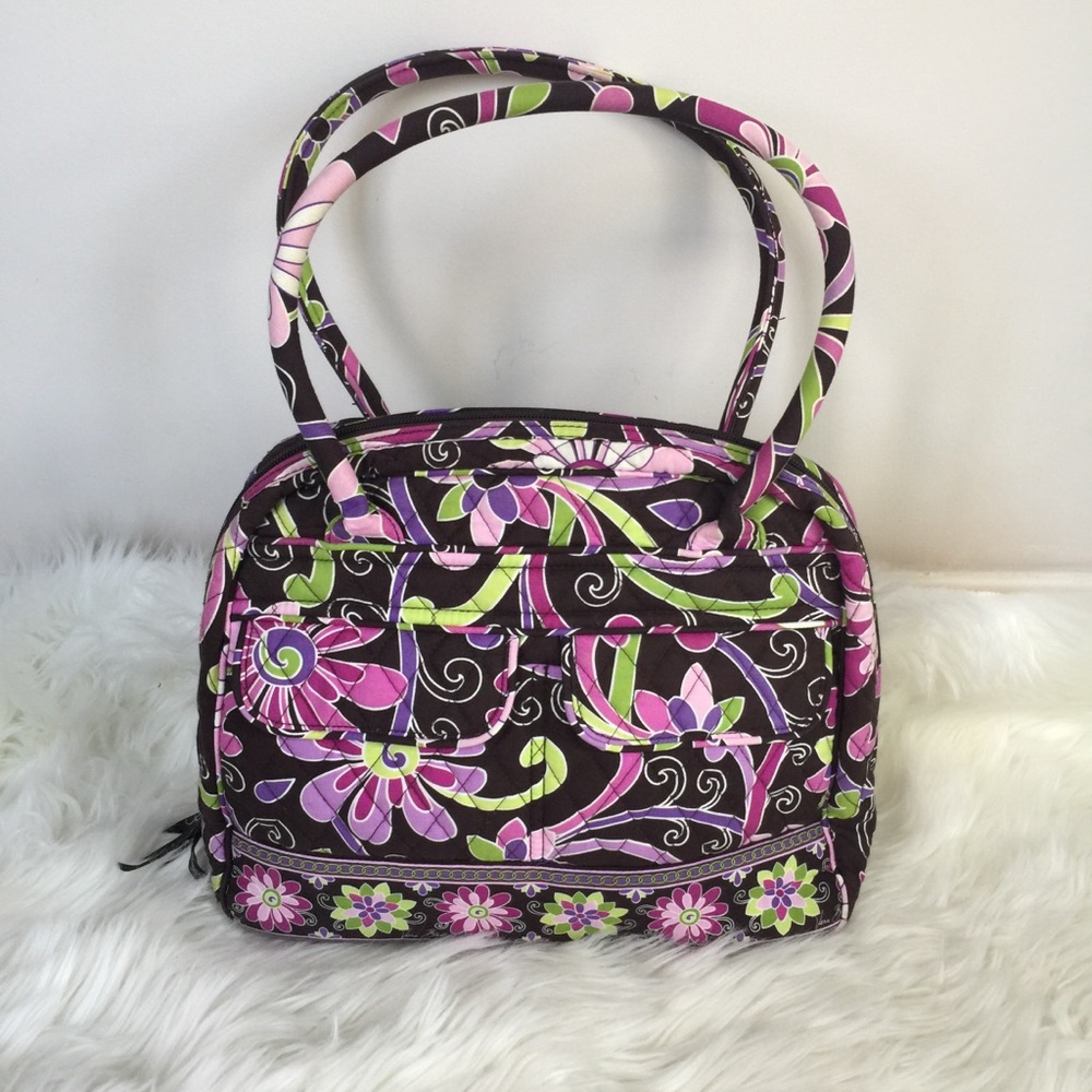 Retired Vera Bradley Purple Punch Bowler Tote Bag